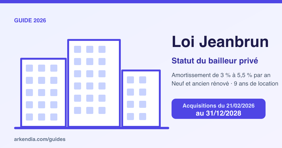 Loi Jeanbrun 2026 : statut du bailleur privé, amortissement, conditions et exemple chiffré