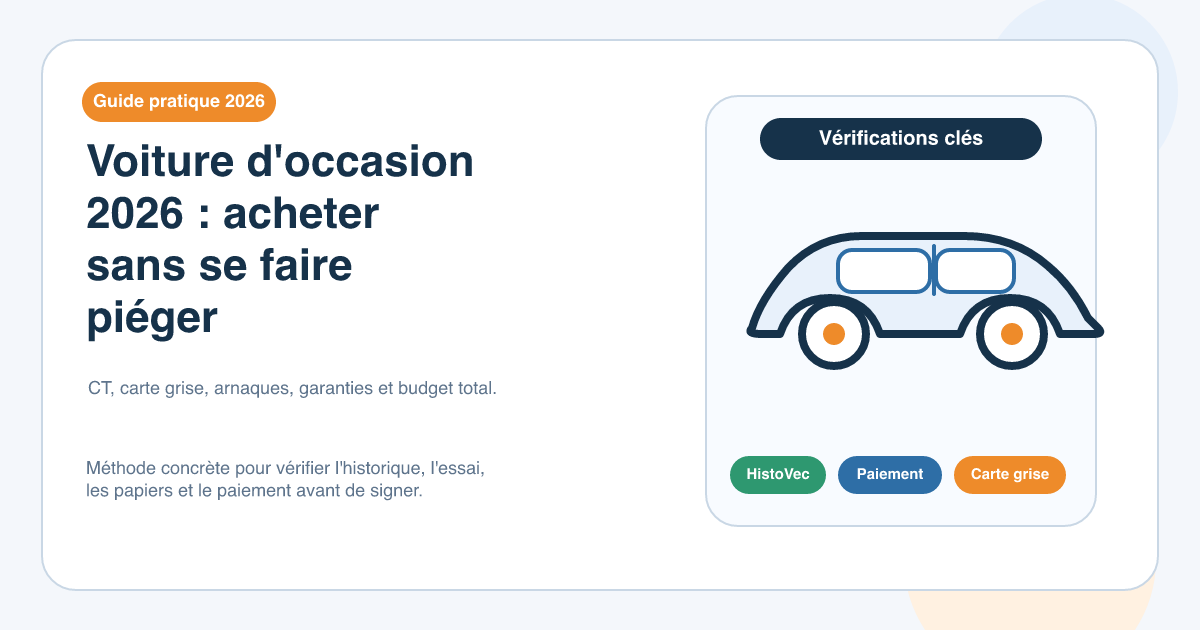 Voiture d'occasion 2026 : acheter sans se faire piéger
